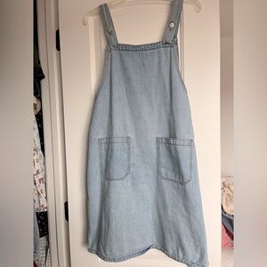 Roolee Overall Denim Jean Flowy Mini Dress
